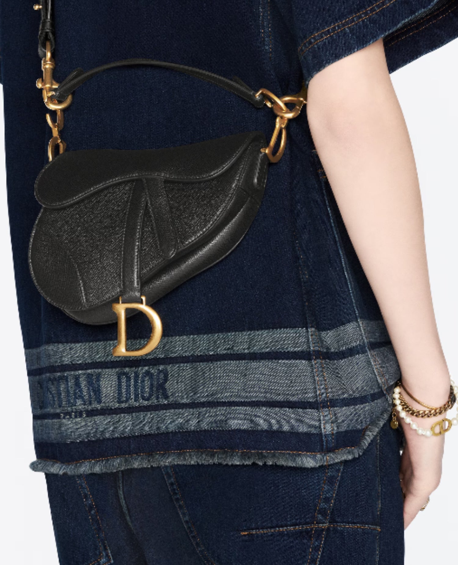 Christian Dior Mini Saddle Bag Black