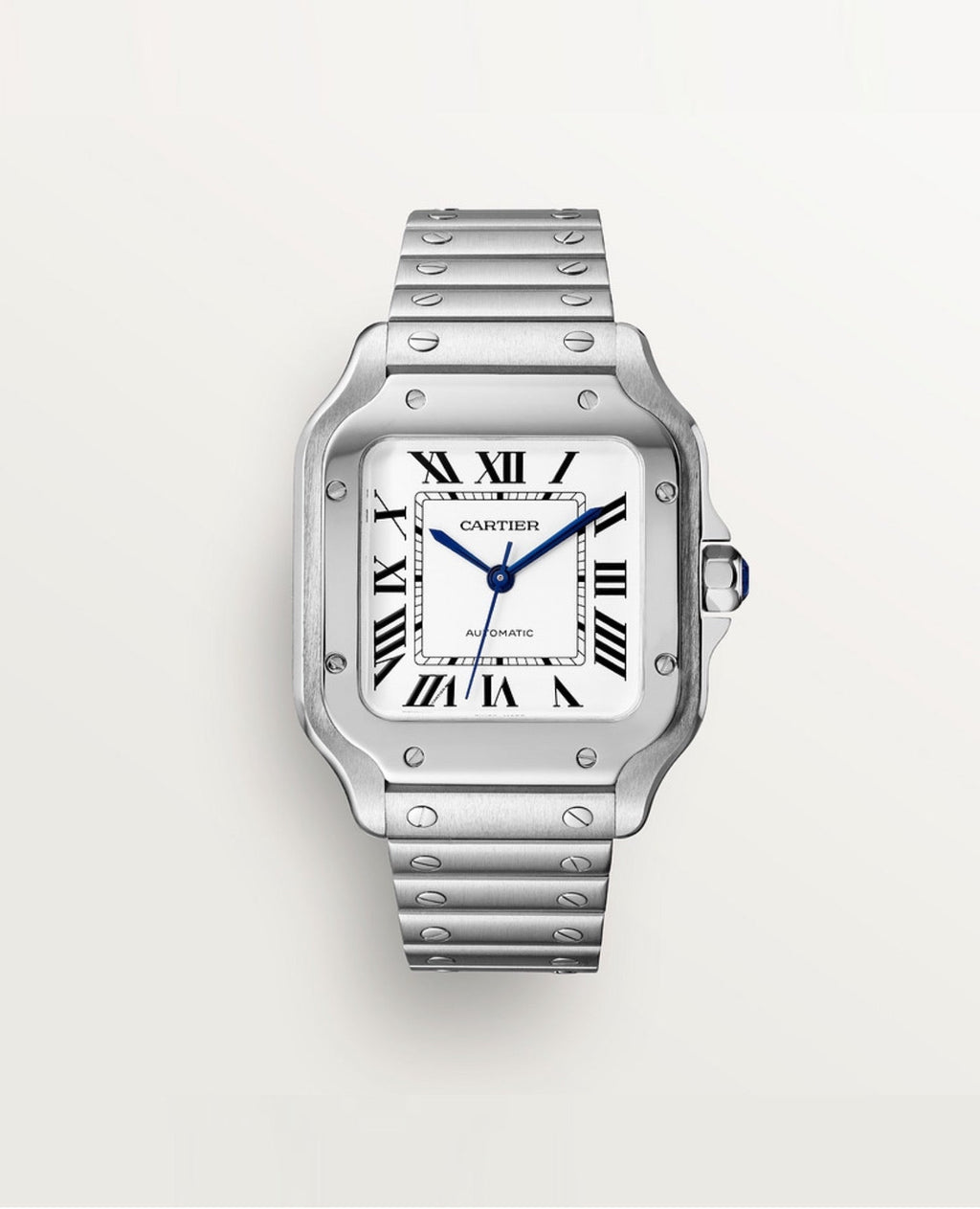 Santos DE Cartier Watch, Medium Model, Silver